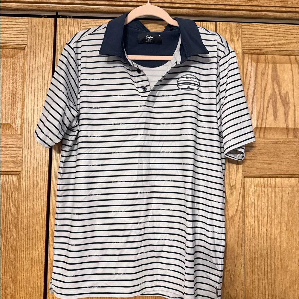 Eastside Be Authentic Golf Striped Navy and Grey Polo Shirt